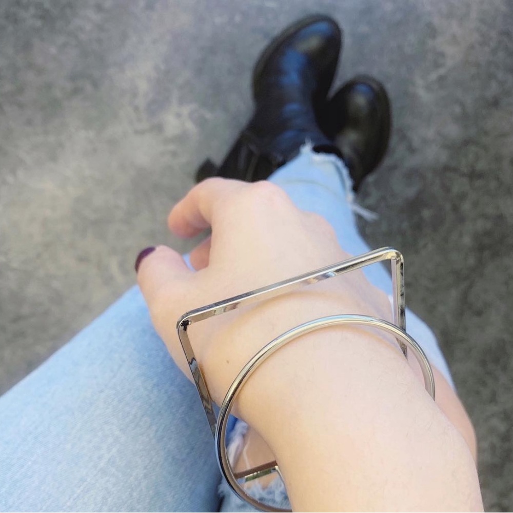 Circle Round Square Open Cuff